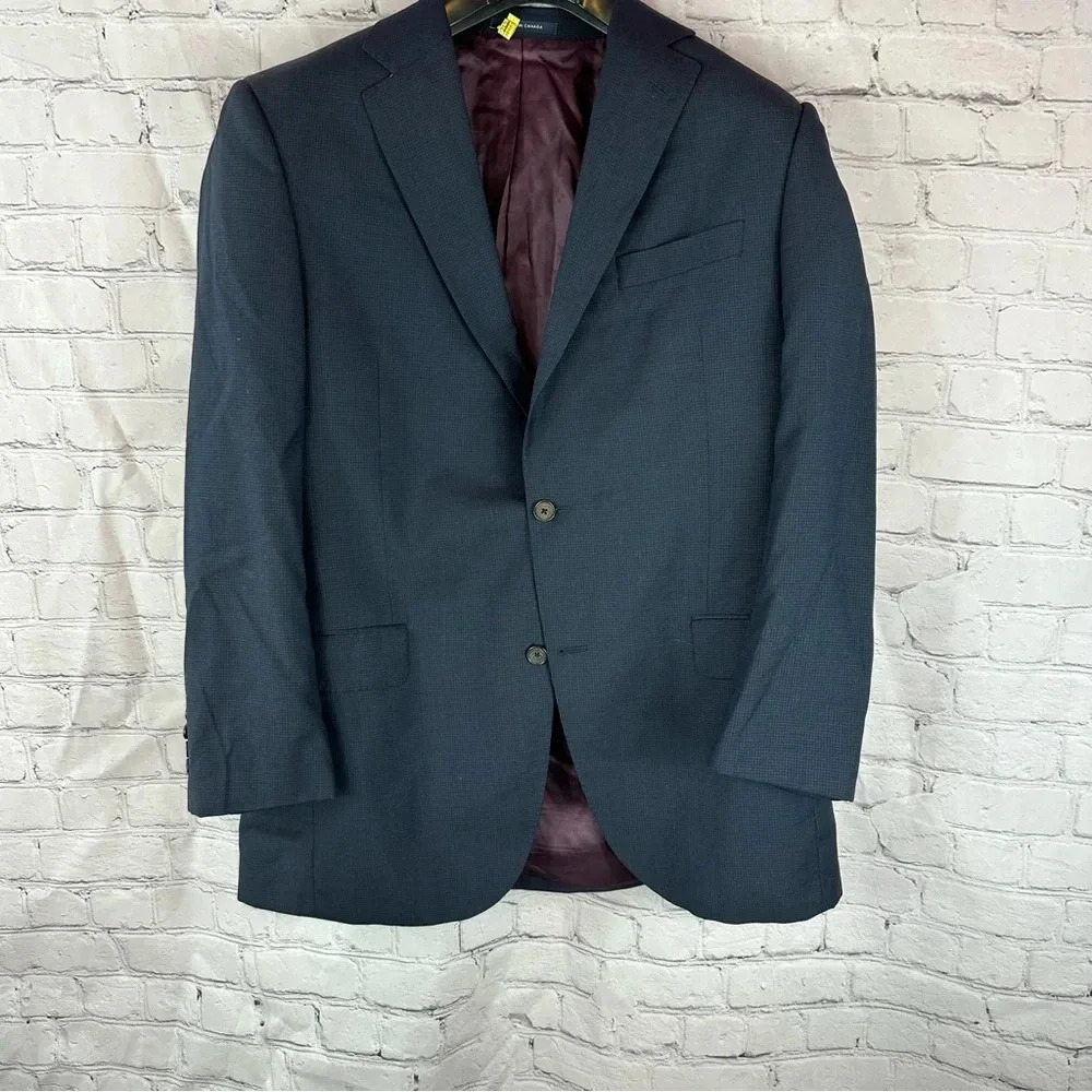 cremieux collection blazer suit jacket wool navy grey 42L